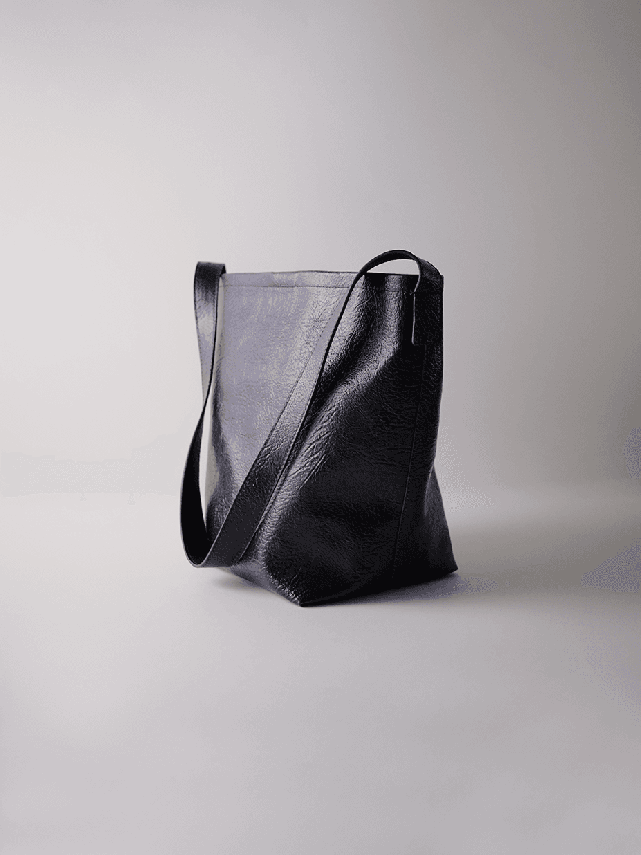 Large tote bag made with Modern Synthesis' bio-based coated textile