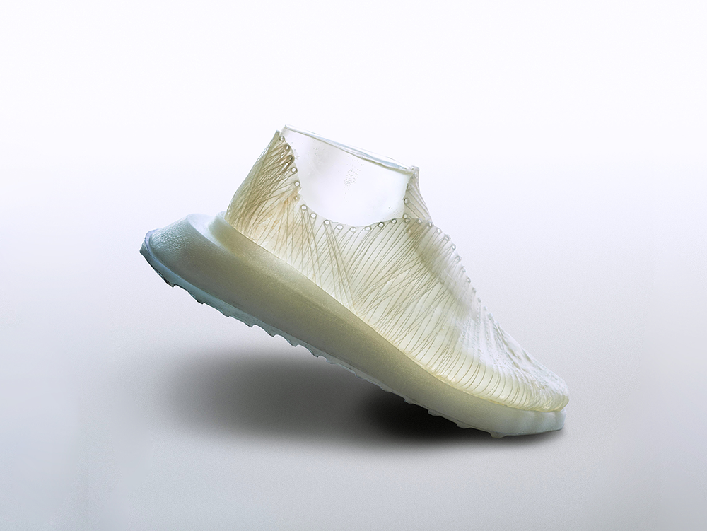 Naturally biodegradable shoe upper grown from bacteria