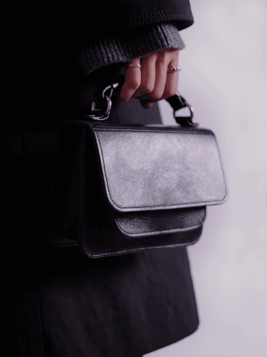 Handbag made with Modern Synthesis' bio-based coated textile